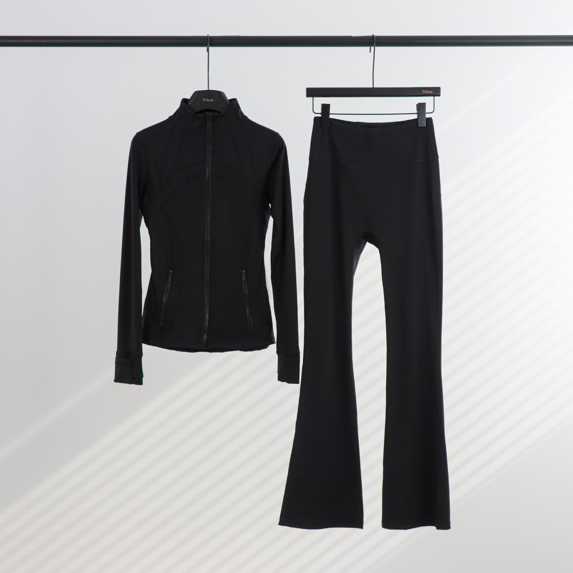 LULU chaqueta de cuello de喇叭 con cremallera, chaqueta de cuerpo, chaqueta de yoga elástica, mujer
