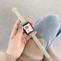 Suitable for Apple Watch se watch strap Apple 78th generation watch small waist crocodile pattern leather wristband