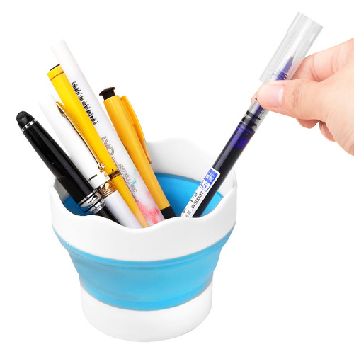 Cross-border retractable brush washing bucket Folding portable watercolor gouache paint brush washing painting art bucket wholesale