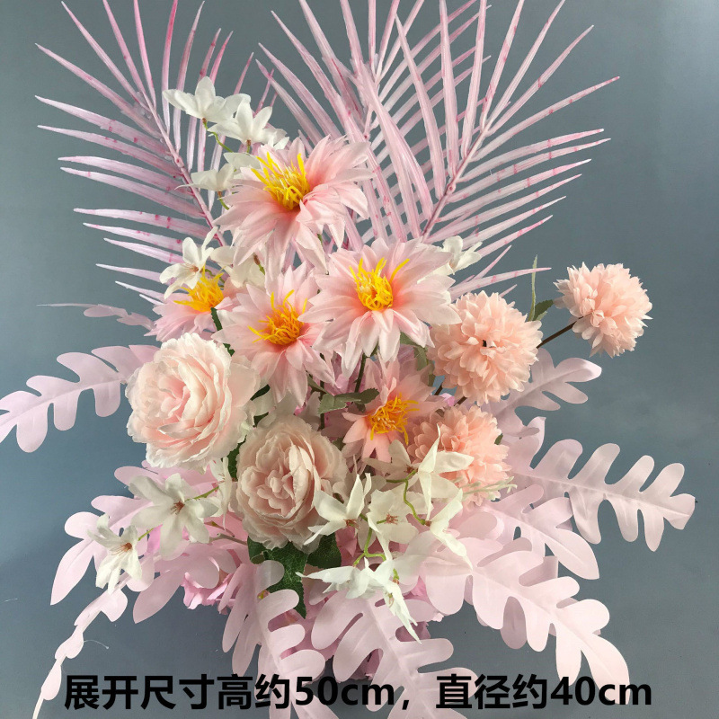 婚庆地排花仿真花婚礼布置成品道具新款订婚装饰迎宾路引摆件花排|undefined