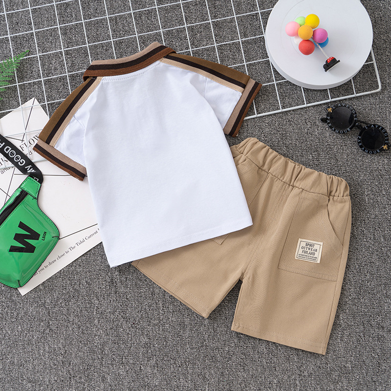 Klassisches Polo- und Shorts-Set für Babyjungen, weiche Baumwoll-Spielkleidung für Kleinkinder und Babys von 0-5 Jahren_voghion.com