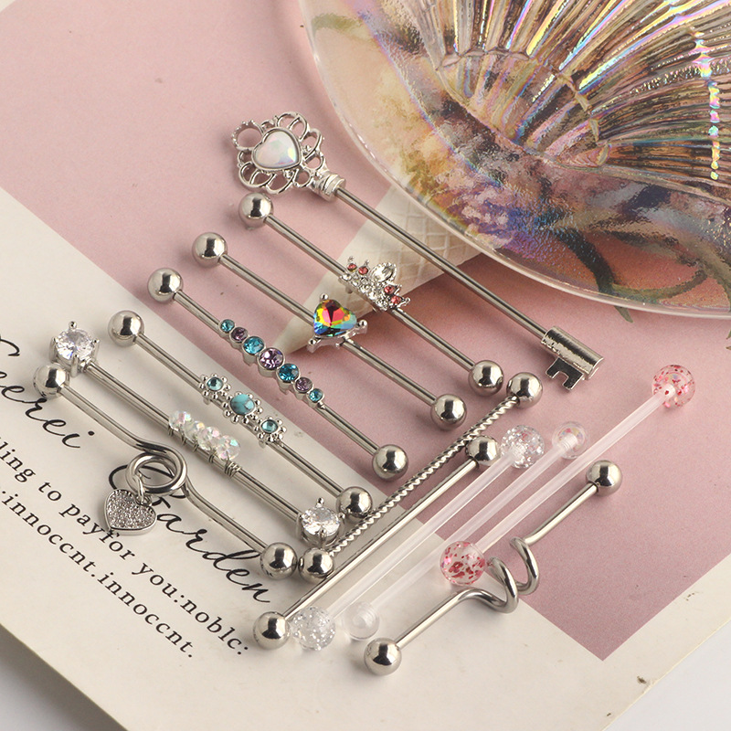 Pointed titanium steel lip stud product view