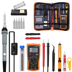 Cross-border temperature regulating electric soldering iron 19 in 1 electric soldering iron Multimeter set 60W adjustable soldering iron soldering tool kit