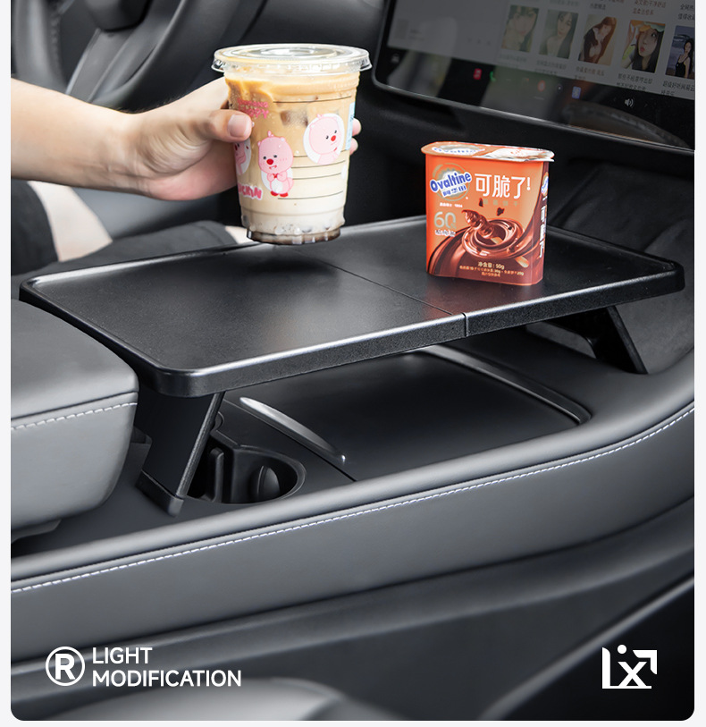 Cross-Border Applicable Model Y/3Yl Tesla Car-Mounted Small Table Board, Front Center Console Dining Tray, Foldable Small Table Board Wholesale