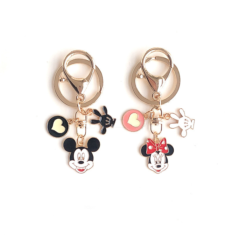 Cute ins Style Mickey Minnie Mouse Couple Keychain Exquisite Bag Alloy Pendant Key Chain Gift for Men and Women Cute ins Style Mickey Minnie Mouse Couple Keychain Exquisite Bag Alloy Pendant Key Chain Gift for Men and Women
