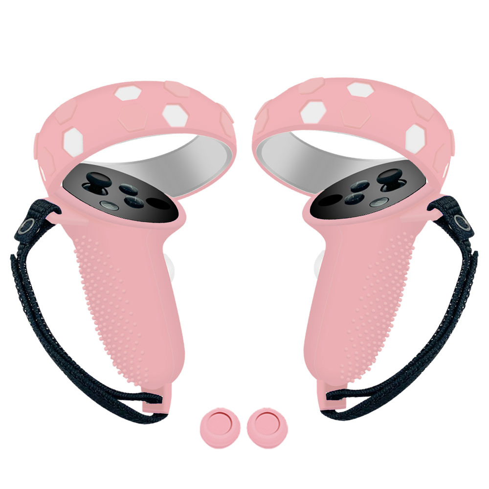 Aplicable a la generación de Oculus Quest2 manejar funda de silicona antideslizante VR Segunda Generación VR manejar funda protectora resistente a la caída caso de Goma