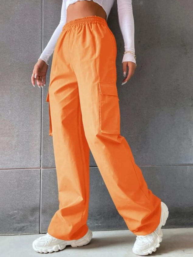 Women's Daily Street Casual Solid Color Full Length Cargo Pants display picture 4