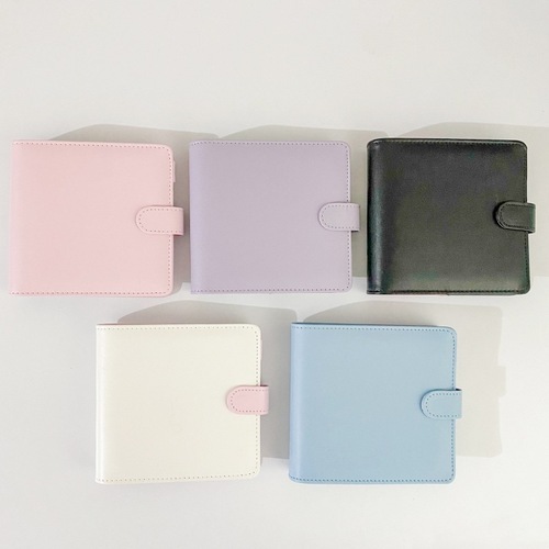 Korean ins style macaron color PU notebook with contrasting color A7 square loose-leaf goo card book star chasing card book collection set