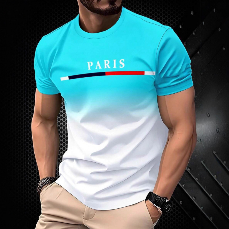 3D Printed T-Shirt Outdoor Sports Paris Letter Short-Sleeve Top Youth Casual T-Shirt Color-Changing Balenciaga 3D Printed T-Shirt Outdoor Sports Paris Letter Short-Sleeve Top Youth Casual T-Shirt Color-Changing Balenciaga