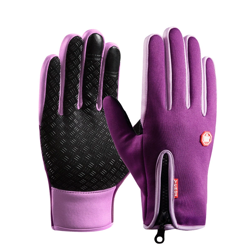 Зимние лыжные дорожные нескользящие тёплые перчатки для мужчин и женщин с молнией