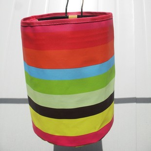 Manufacturer Wholesale Colorful Striped Bicycle Basket Fabric Basket for Small Dolphins, Foldable Storage Portable Storage in Seven Colors