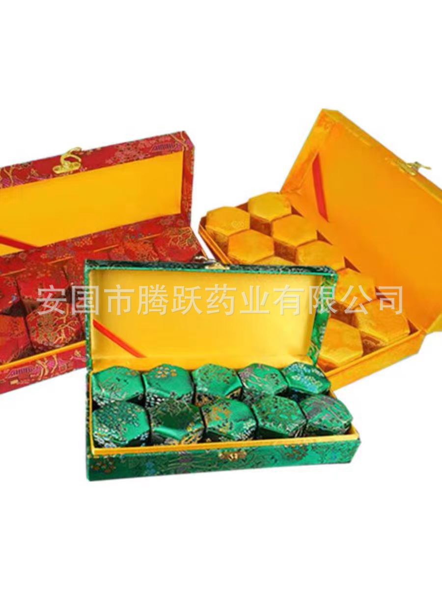 Red Brocade Gift Boxes Set of 10 Empty Packaging Boxes for Herbal Gifts and Jewelry overview