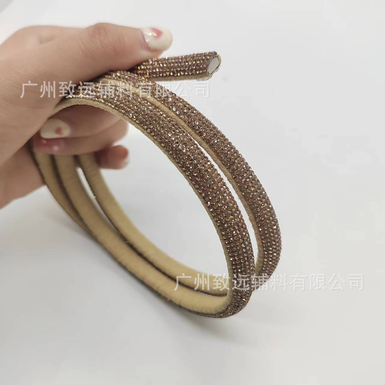 Tiras de diamantes de imitación transfronterizas con cuerda de algodón, tiras semicirculares regulares, accesorios DIY, sandalias, accesorios para calzado, venta al por mayor de fábrica.