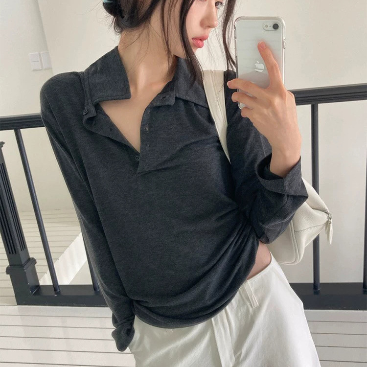 No Returns or Exchanges. 2026 Spring New Korean Style Baby-Style Polo Collar Long-Sleeve T-Shirt Top + Lace-Trimmed Skirt No Returns or Exchanges. 2026 Spring New Korean Style Baby-Style Polo Collar Long-Sleeve T-Shirt Top + Lace-Trimmed Skirt