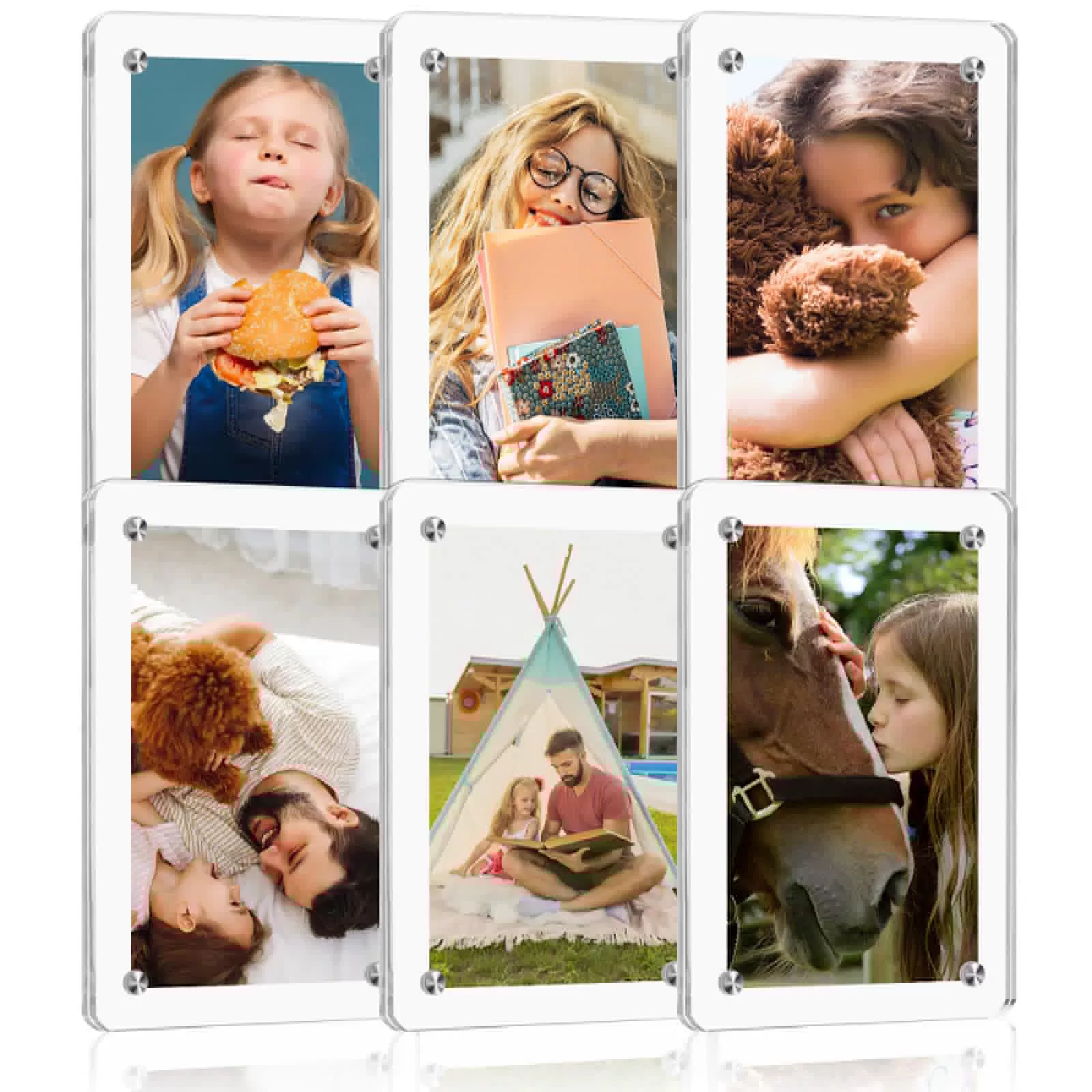 Polaroid, фоторамка, акриловый магнит на холодильник, прозрачные магнитные наклейки, 6×9 см