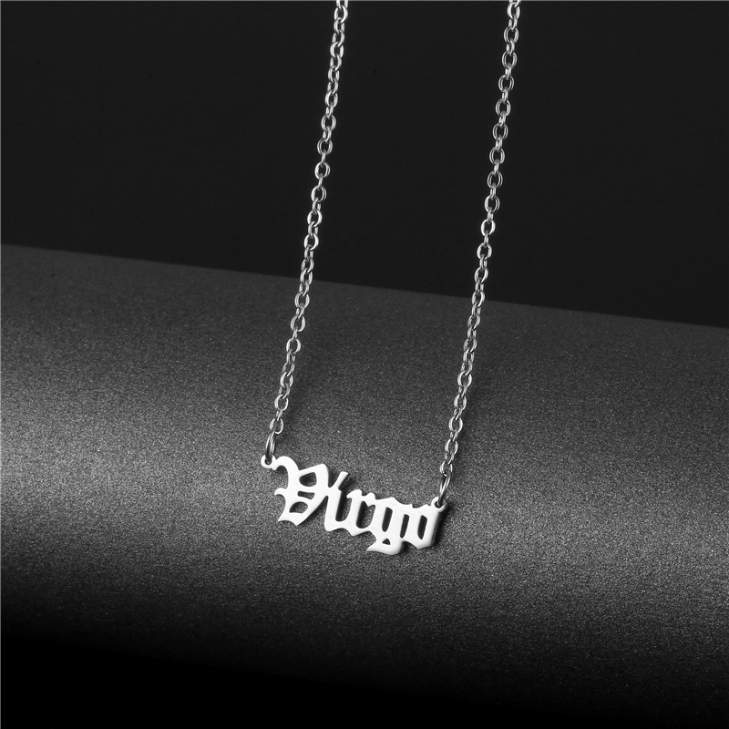 Fashion Twelve Constellation Titanium Steel Necklace Wholesale display picture 5