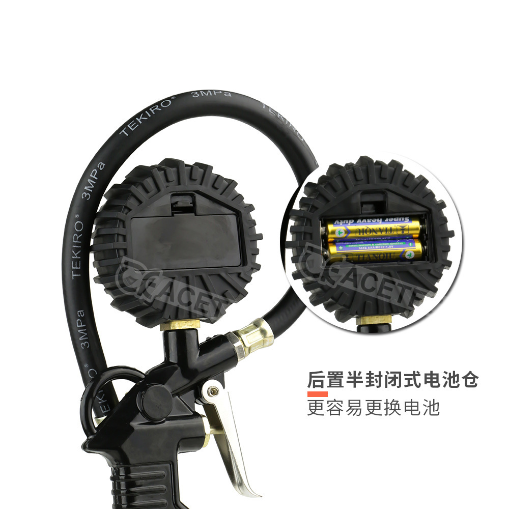 Tire pressure gauge, air pressure gauge, tire pressure monitor, pressure gauge, emergency car tire pressure testing gun, car tire inflator