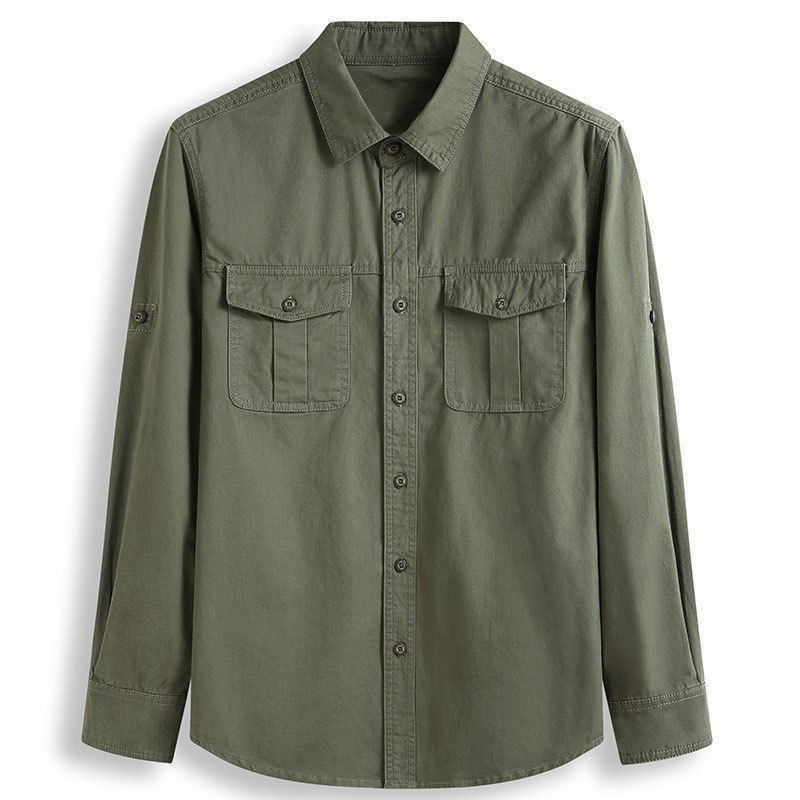 Camisas de trabajo para hombres primavera y otoño abrigo de solapa suelta 2023 nuevo estilo de moda japonesa abrigo casual retro