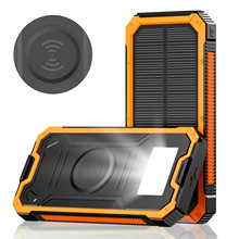 Tik跨境户外防水无线充太阳能充电宝一万毫安快充应急FCC移动电源