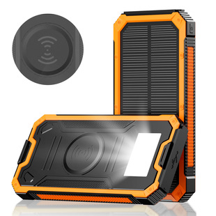 Tik Cross-Border Outdoor Waterproof Wireless Charging Solar Power Bank 10,000 Mah Fast Charging Emergency Fcc Mobile Power Supply