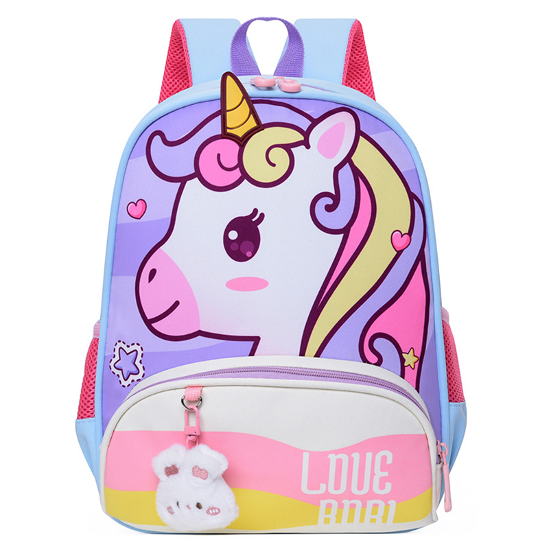 Bolsos lindos para niñas unicornio de dibujos animados mochila transpirable para niños de jardín de infantes, mochila ligera