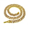 Chain, necklace hip-hop style, European style, 15mm, diamond encrusted