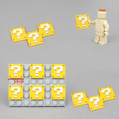 3068 Marley White Question Mark Pattern Printed Building Block Game Scene Model Accessories Small Particle Assembly Toy