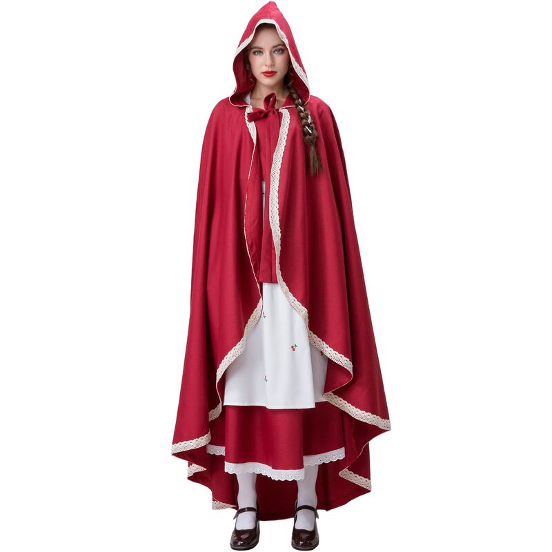 S-Xxl Halloween Little Red Riding Hood Costume Role-Playing Festival Carnival Cloak Party Medieval Cos Costume S-Xxl Halloween Little Red Riding Hood Costume Role-Playing Festival Carnival Cloak Party Medieval Cos Costume