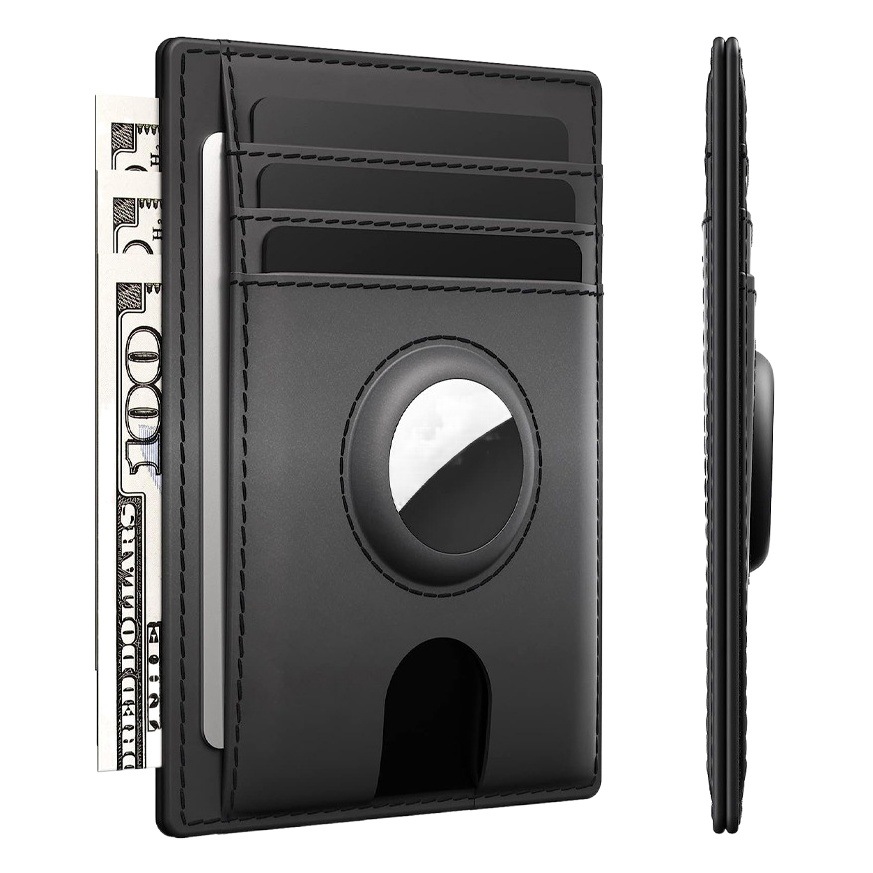 Titular de la tarjeta Airtag billetera cuero genuino Comercio exterior cepillo antirrobo RFID de los hombres titular de la tarjeta europea y americana titular de la tarjeta Amazon titular de la tarjeta