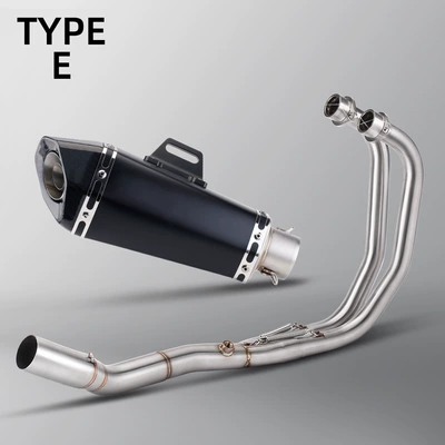 Section 16-24 Years, Motorcycle exhaust pipe - r3-front-section-tapered-hexagonal-black-real-carbon-head