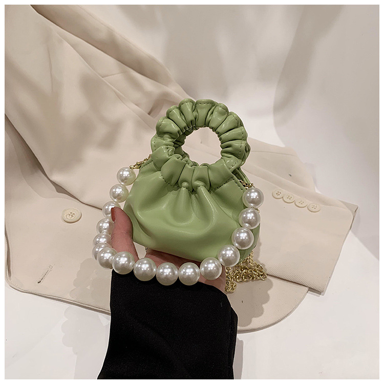255g Weight Beading, Pearls Fashion Element Clasp Frame Closure Type Top Handle, Chain Strap Type Crossbody Bag Bags Type Casual, Daily, Shopping Occasion Pu Leather Material Solid Color Pattern All Seasons Season Kid'S Gender Cute Style Bucket Shape Kid'S Pu Leather Solid Color Cute Beading Pearls Bucket Clasp Frame Crossbody Bag 19