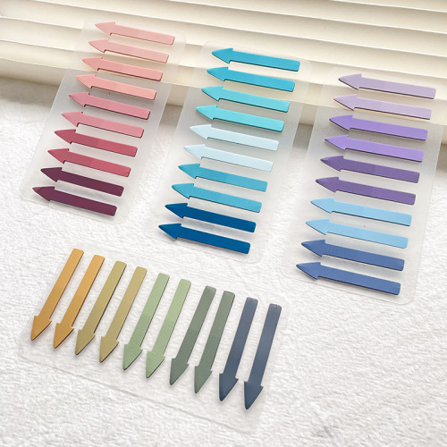 PET ultra-fine indicator arrow sticky notes, translucent color highlighted index stickers, waterproof small strip bookmarks