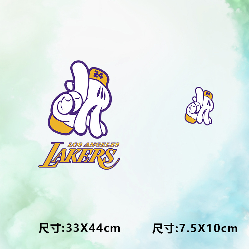 高级烫画图案新款时尚lakers24手烫画贴印花衣服热转印白墨烫画