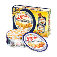 丹麦皇冠曲奇特别礼盒装908g一箱6盒 进口膨化食品饼干 年货礼盒