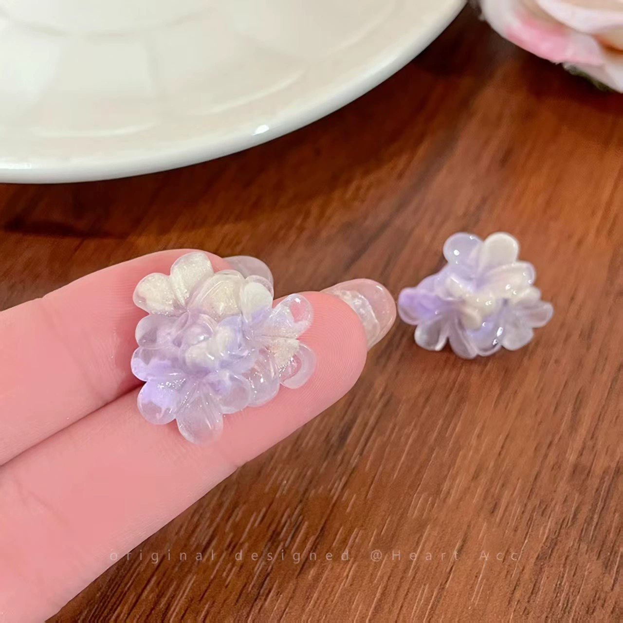 Summer cute universal earrings, flowered, high-quality style