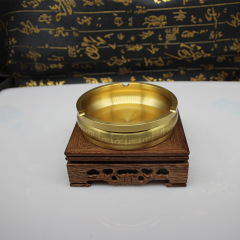 Pure copper ashtray, new Chinese style retro creative meeting sales gift, living room office brass metal craft decoration item