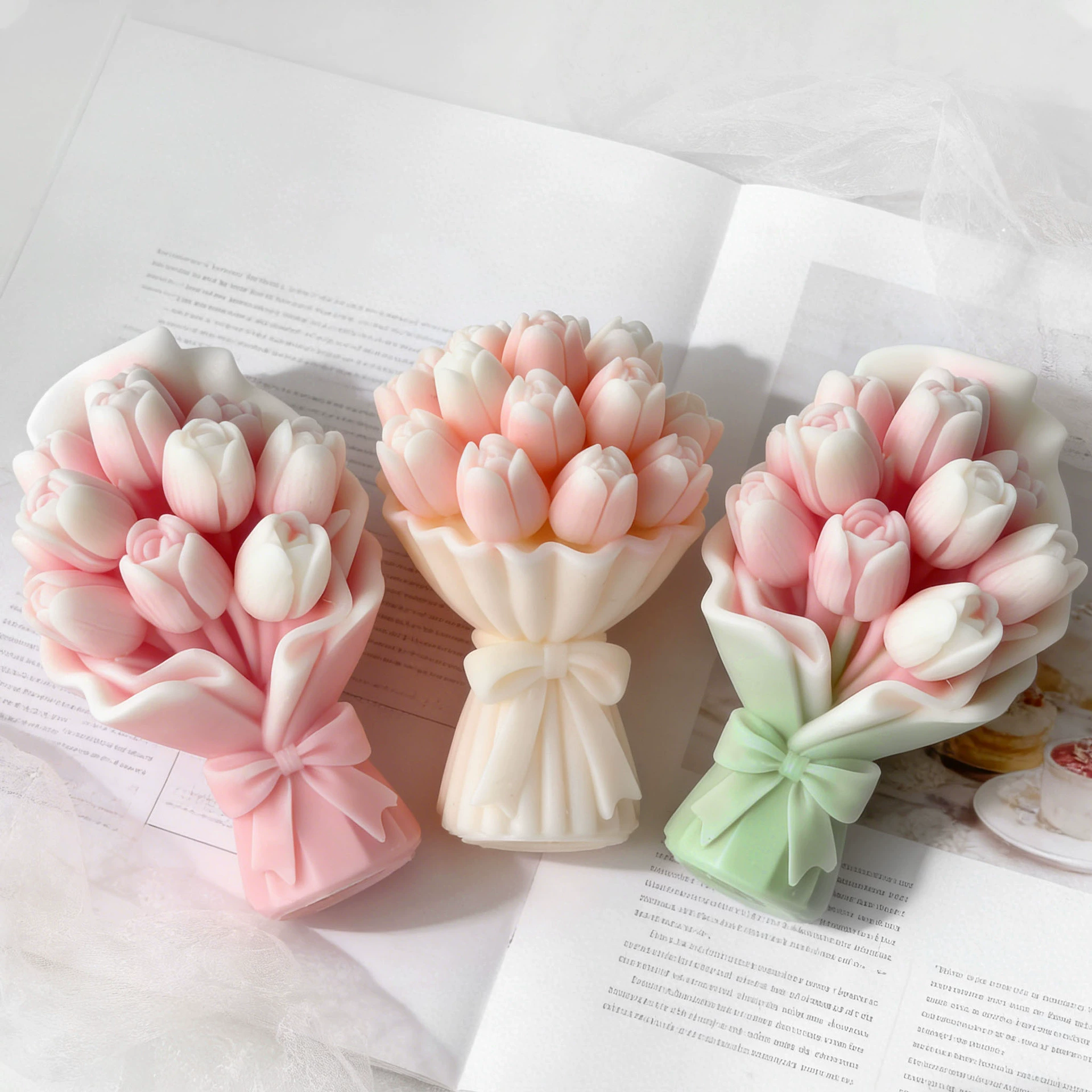 Свеча форма силиконовая mold, ароматерапия handmade, букет, DIY