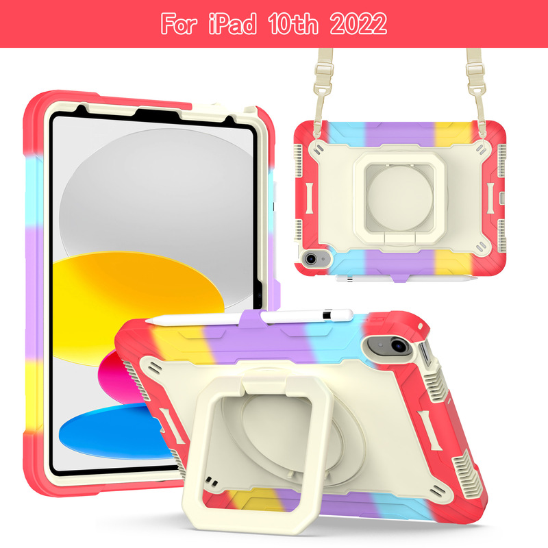 Suitable for iPad Pro11 Protective Case 10.2 Bracelet 10.9 Bracket Rotating Anti-Fall Mini65 Shoulder Strap Tablet Case