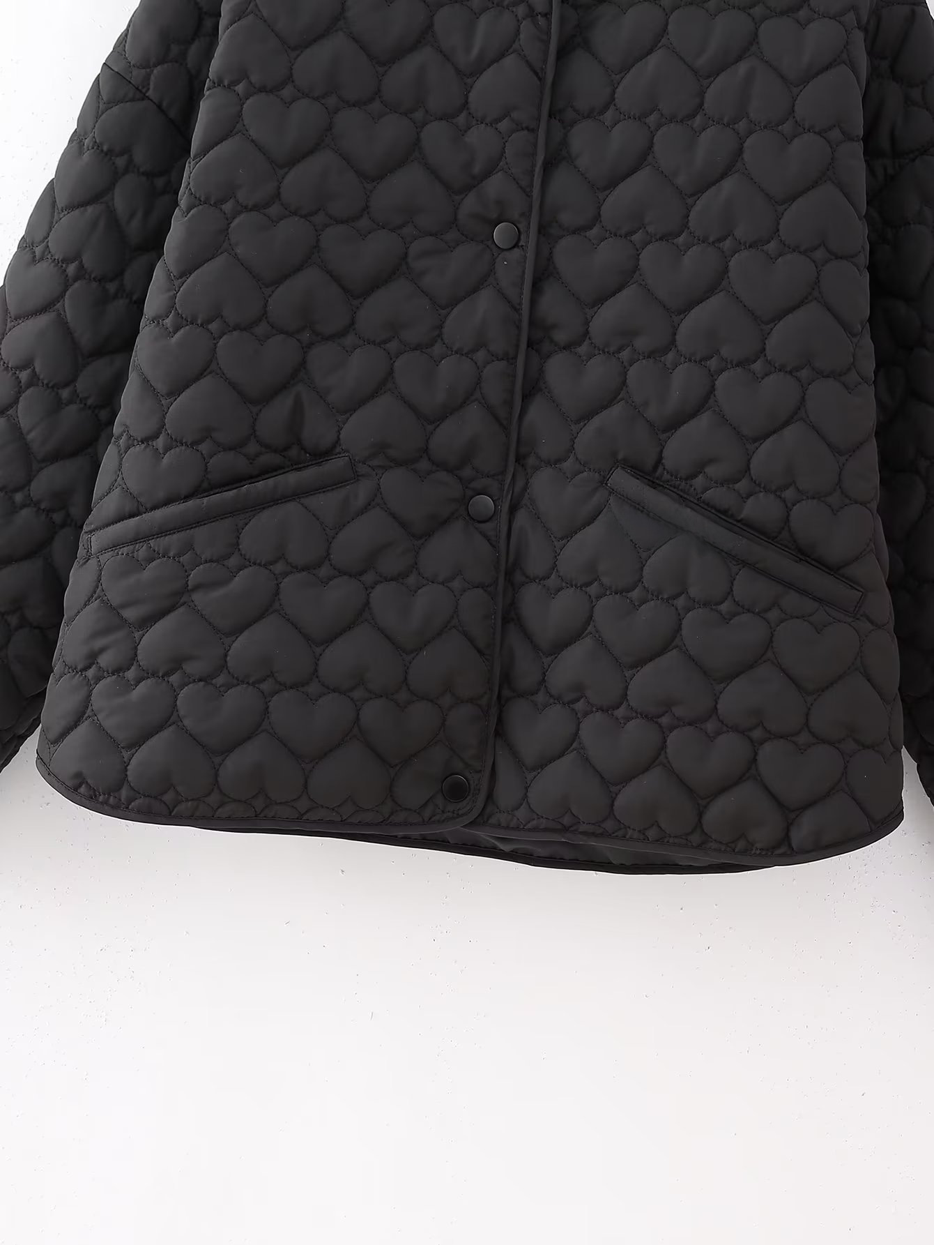 Damen Wintermantel Mit Herzmuster Baumwolljacke Für Den Herbst_voghion.com