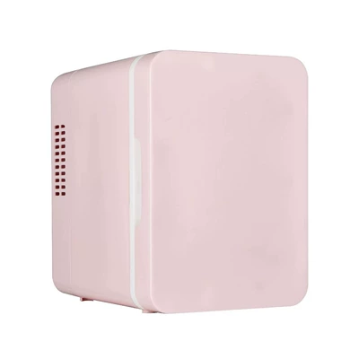 Car Refrigerator 4L with Makeup Mirror and Light, Dual-Use for Cooling and Warming, for Skincare Products and Beverage Insulation, Mini Refrigerator for Car and Home Use (Soyuducular) - pink-without-mirror-national-standard-220v