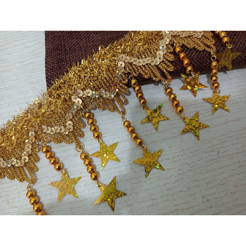 (2개) 의류 액세서리 웨이브 술 레이스 시퀀스 다섯개 별 레이저 구슬 수제 리본 무대