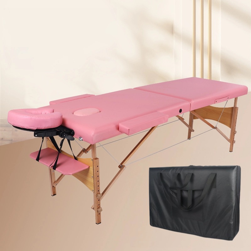 Camilla de Masaje Plegable de Madera, Ajustable en Altura, para Terapia China y Masajes