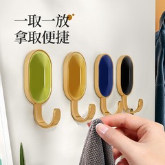 輕奢寶石掛鈎免打孔強力承重粘膠門後牆上掛衣服衛生間無痕粘鈎