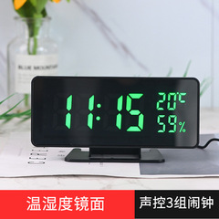 Led鏡面デスクトップ目覚まし時計カレンダー温湿度台時計シンプル電子デジタル時計メーカー卸売りプラグイン時計