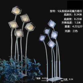 厂家直销5头双层冰花魔方路引 婚礼堂布置场景装饰道具