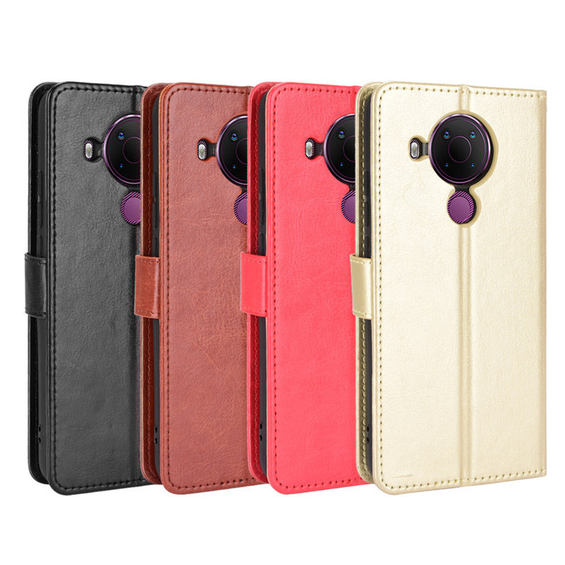 For Nokia 5.4 mobile phone case flip phone leather case Crazy Horse pattern card lanyard protective case 5.4 For Nokia 5.4 mobile phone case flip phone leather case Crazy Horse pattern card lanyard protective case 5.4