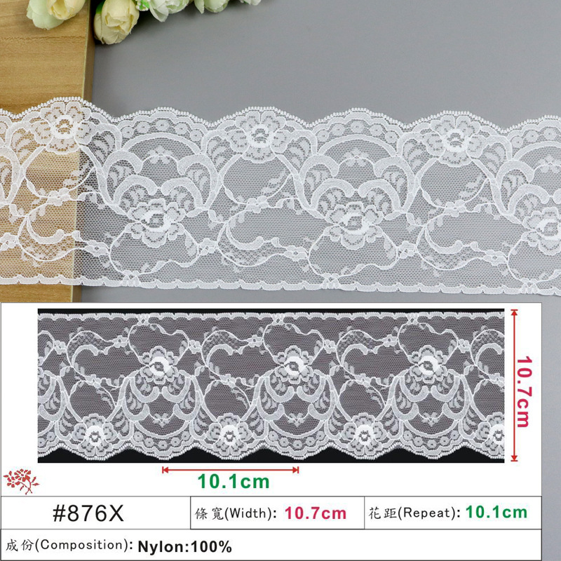 台版蕾丝黑白色现货10CM小股线立体蕾丝花边 洛丽塔女装衣裙蕾丝
