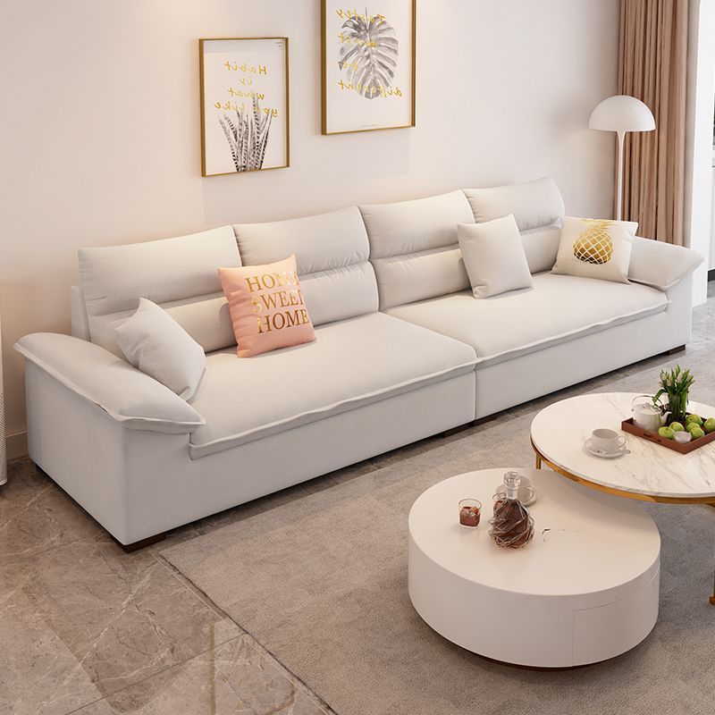 Simple Modern Removable and Washable Cotton and Linen Fabric Sofa Straight Row Small Apartment Three-Seat Living Room Combination Cat Scratch Cloth Sofa