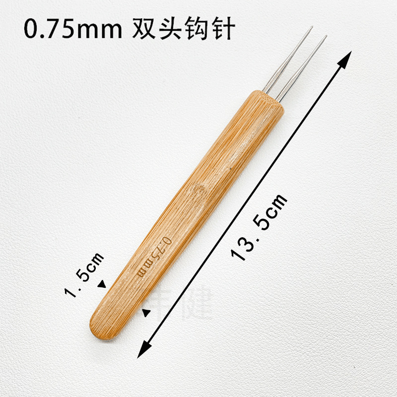 Mango de bambú crochet cabeza de metal crochet mango de bambú aluminio ganchillo suéter aguja coque ganchillo carbonizado fábrica al por mayor