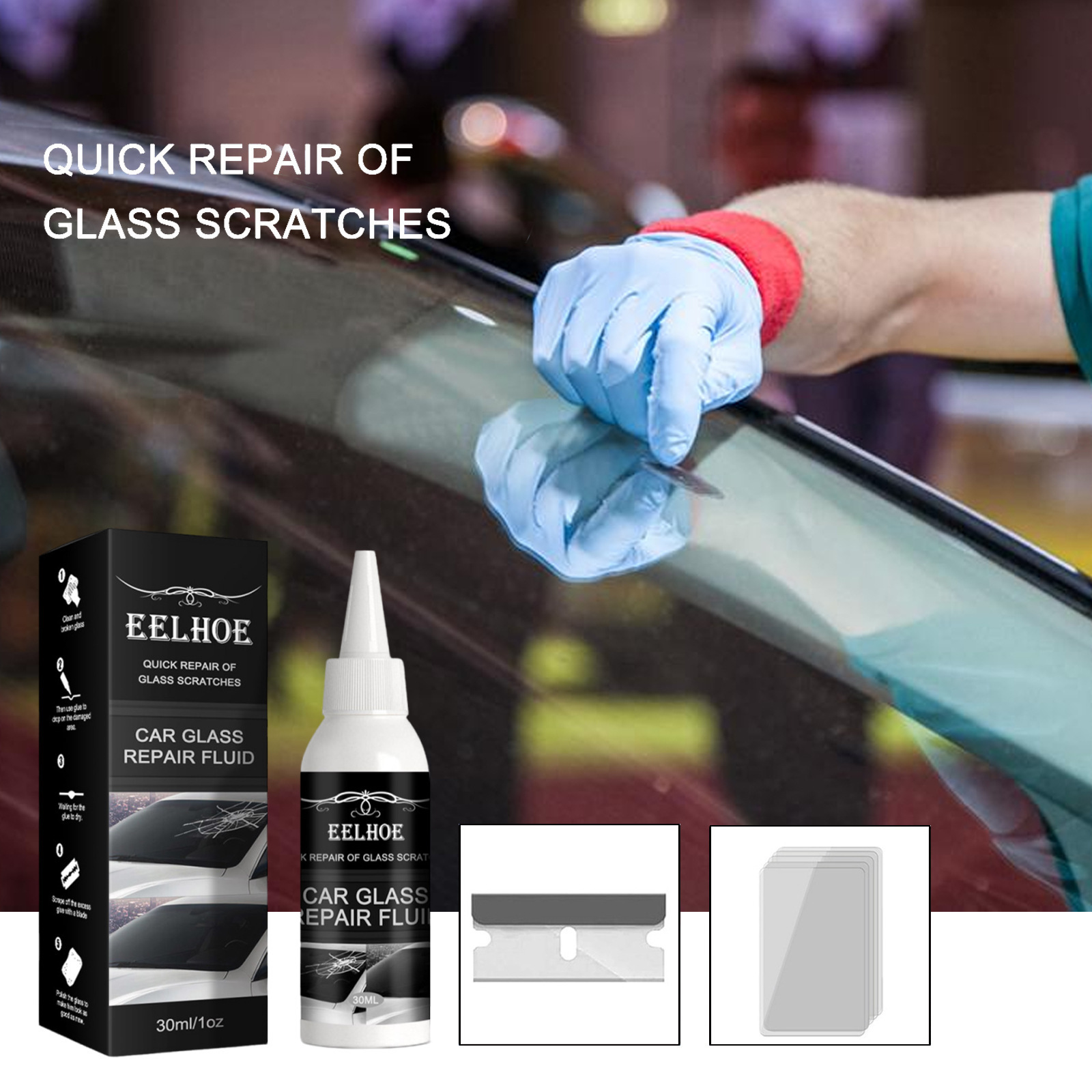 Cross-Border Eelhoe Car Glass Repair Glue Windshield Crack Repair Adhesive Repair Glue Repair Adhesive